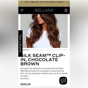 Bellami 18in Chocolate Brown Hair Extensions Clip In